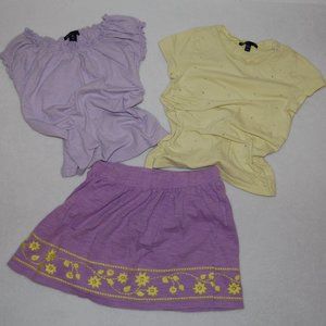 GAP Girls Size S (6-7), Skirt & Two Matching Tops, 100% Cotton